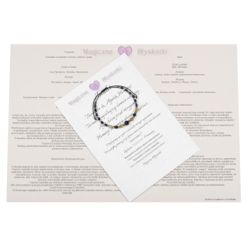 Bransoletka celebrytka czarny TURMALIN AGAT HEMATYT ochrona i odwaga